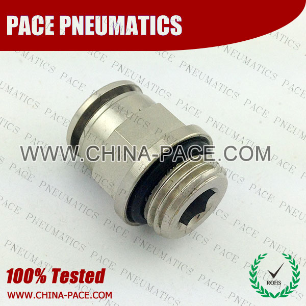 PMPC-G,All metal Pneumatic Fittings with bspp thread, Air Fittings, one touch tube fittings, Nickel Plated Brass Push in Fittings